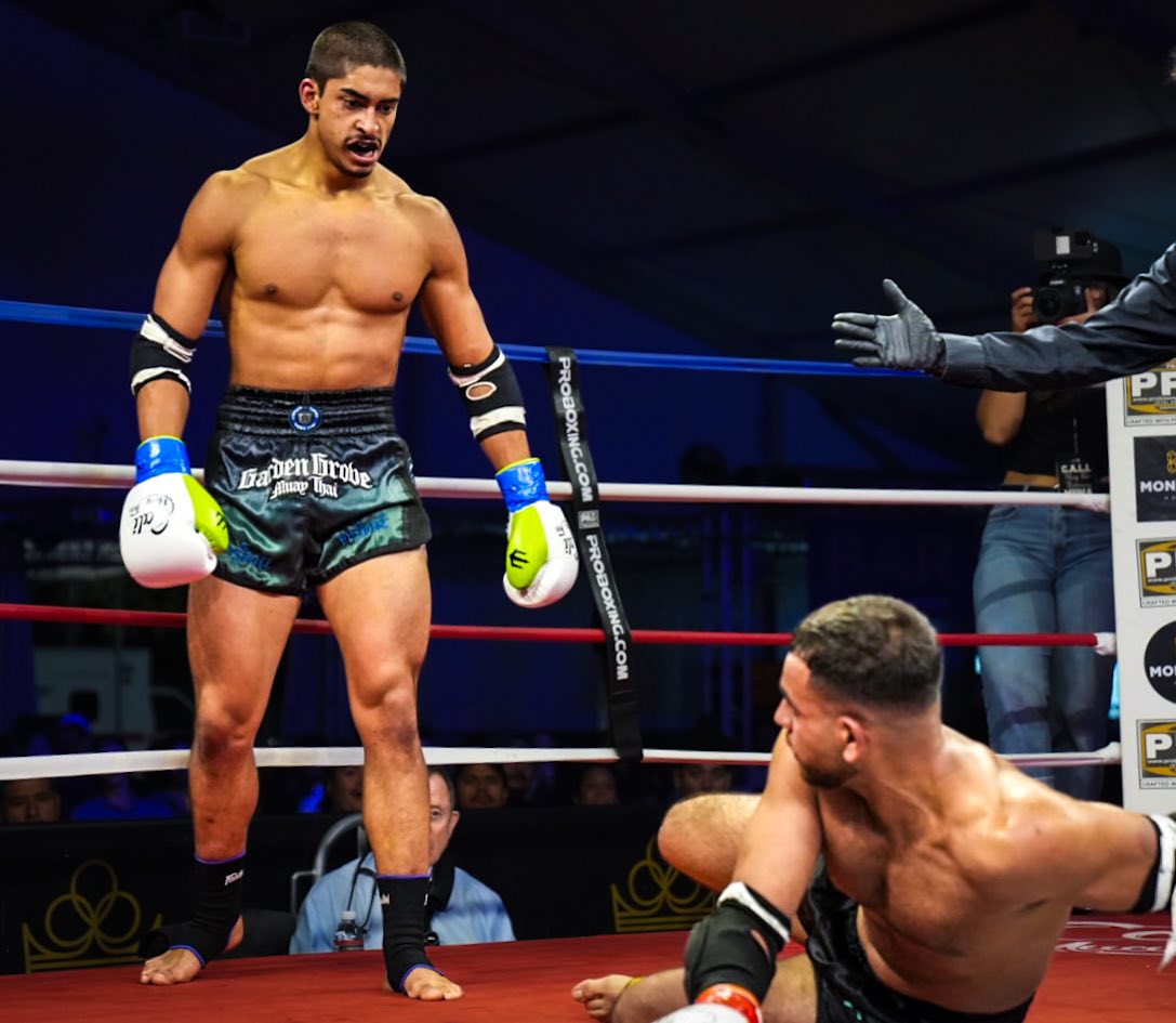 Teen Garden Grove Muay Thai fighter in the ring